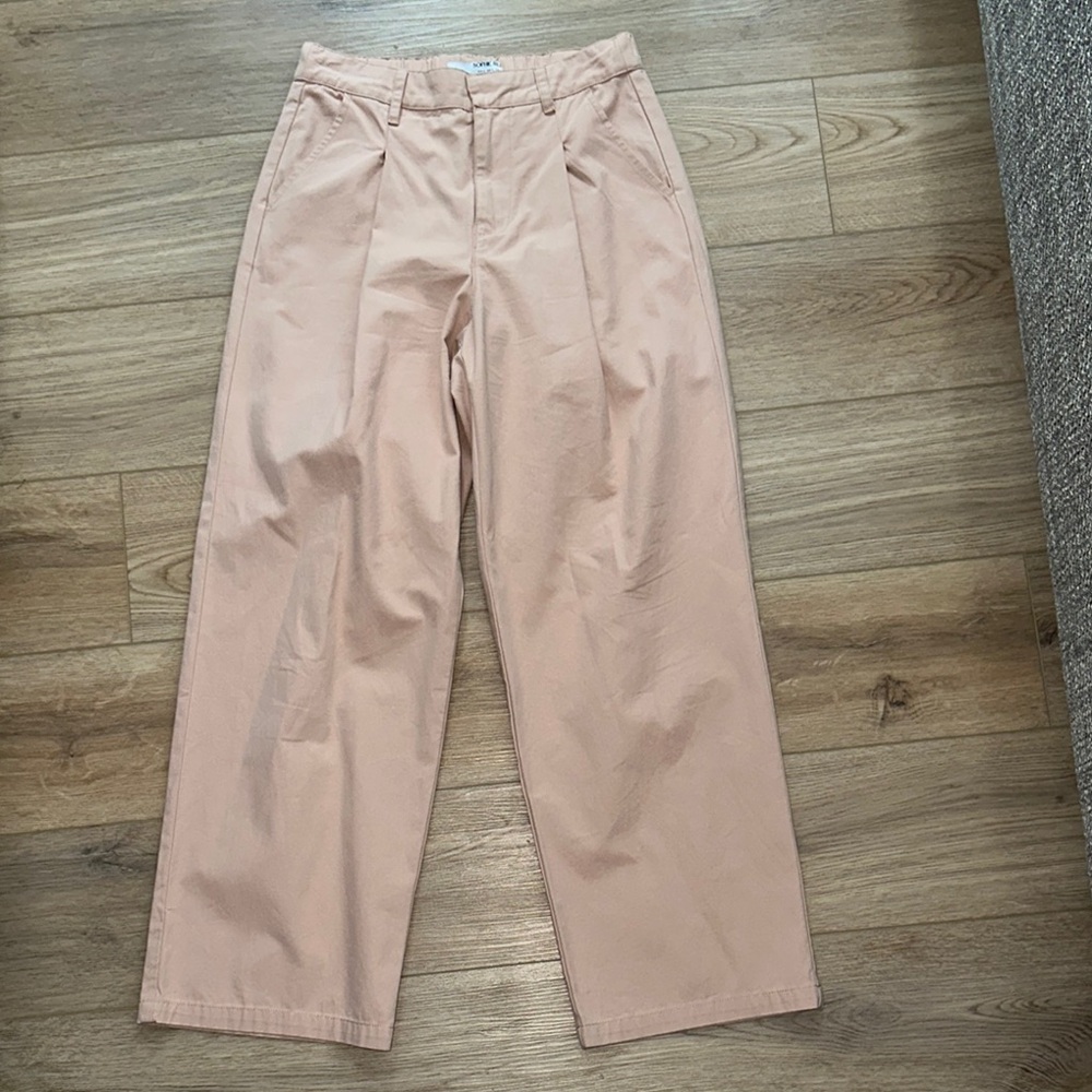 Sophie Rue blush high waist wide leg trousers (Small)